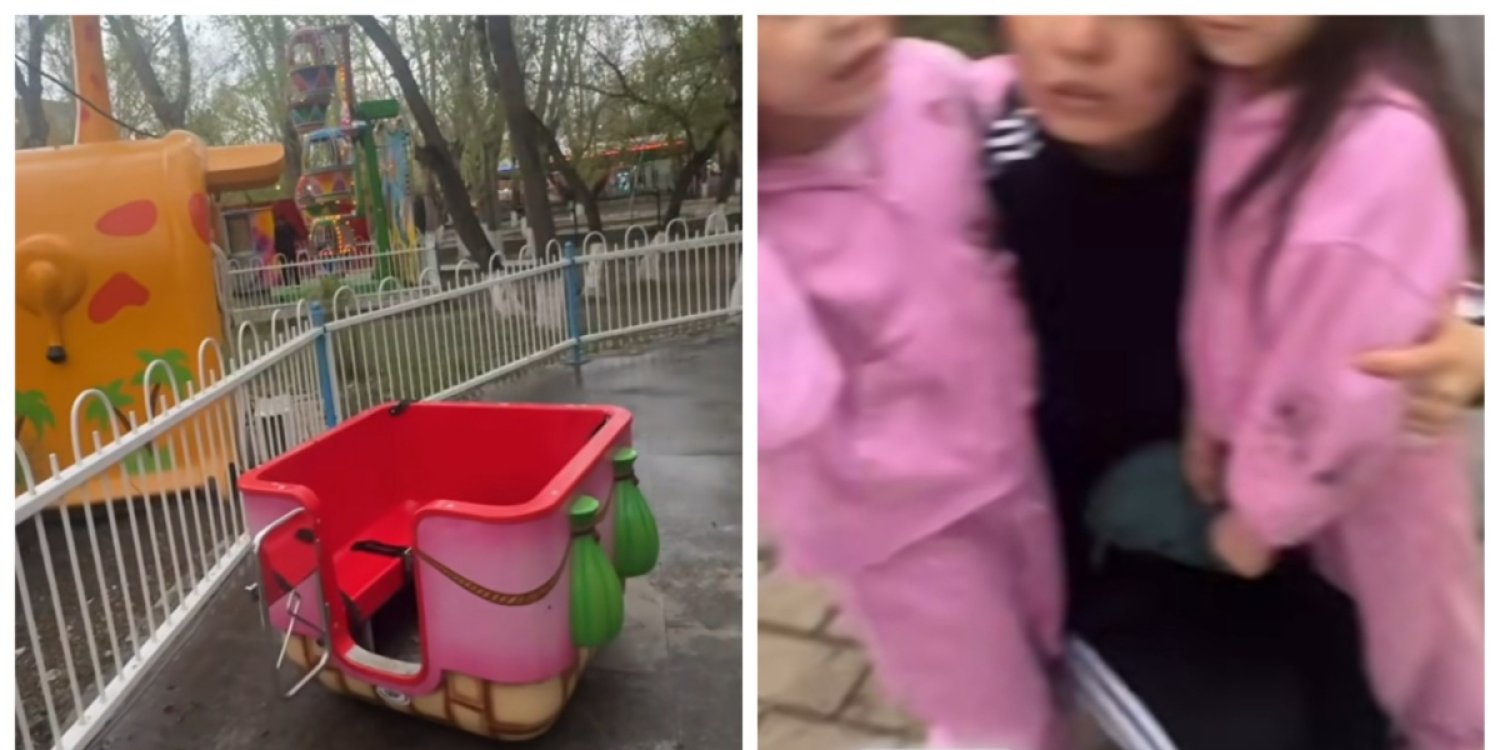 Астанада аттракцион кабинасы үзіліп, екі кішкентай қызды езіп кете жаздады