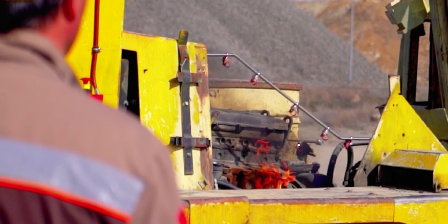 «Казахмыс» протестировал систему мгновенного тушения пожаров на шахтной технике