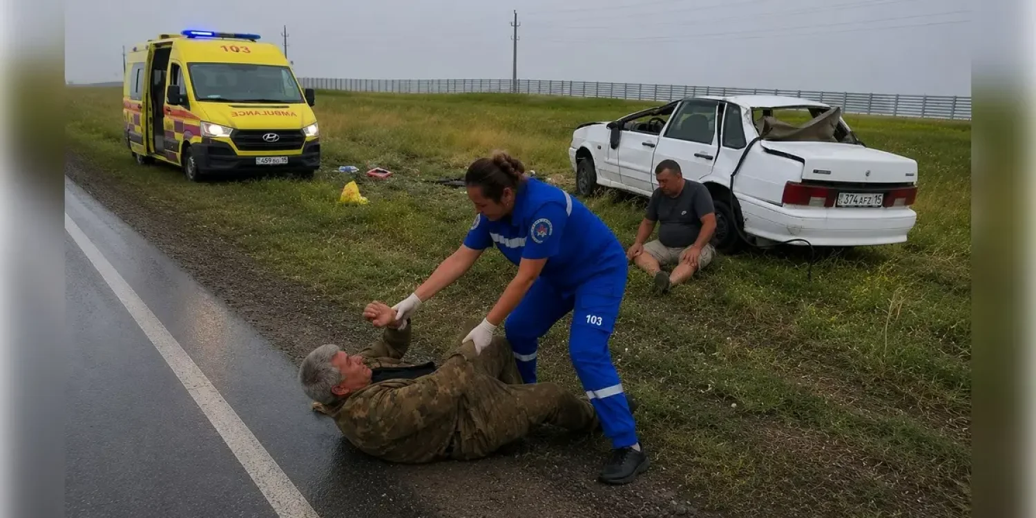СҚО-да жол апаты болған жерге барған медбикені мас жолаушы ұрып тастаған