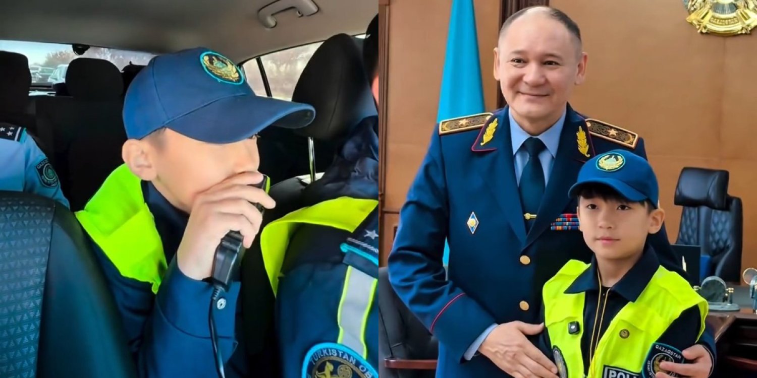 Желіде танылған бала полиция бастығынан Тоқаевтың кітабын алды
